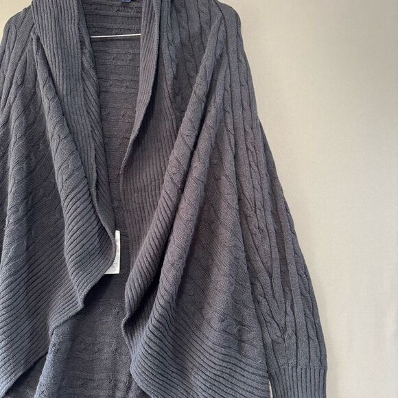 Chaps Ralph Lauren Women’s Black Knit Open Cardigan Sweater Size XL - Picture 3 of 7